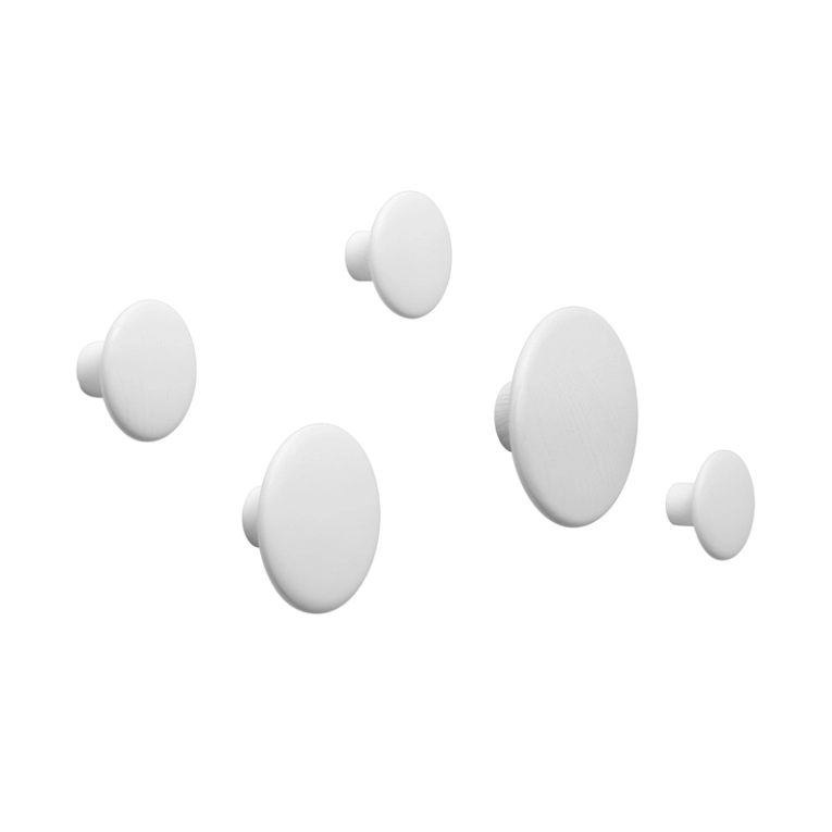 Patère Design Set de 5 patères DOTS Blanc cassé MUUTO
