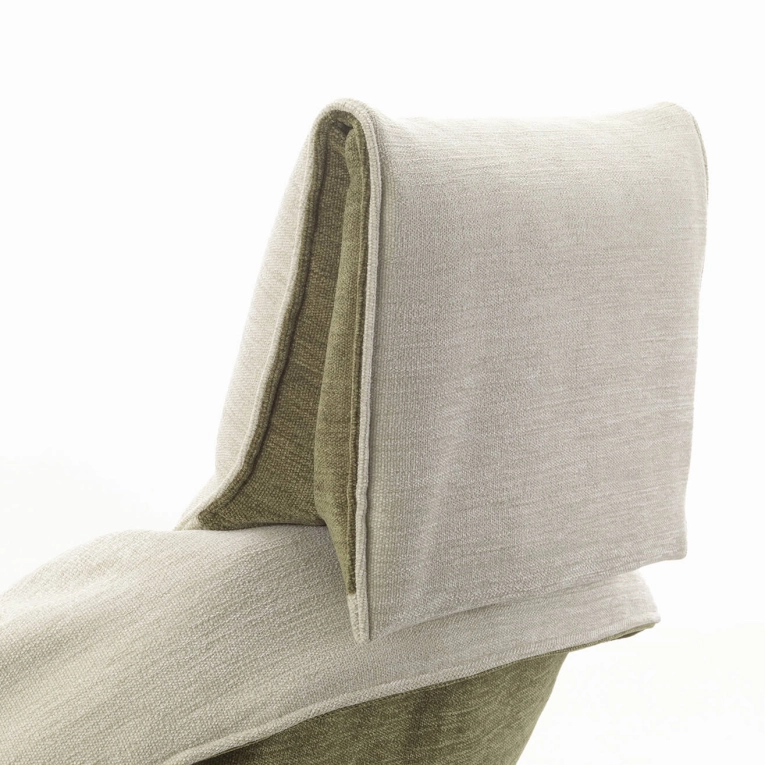 Easy chair BASCULE HIGHBACK & BENCH Two-tone Iroko Cream / Olive VITRA