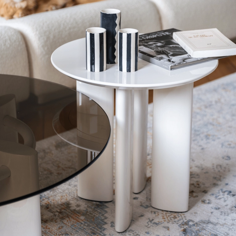 Side Table CARLOTTA White Cream THE SOCIALITE FAMILY