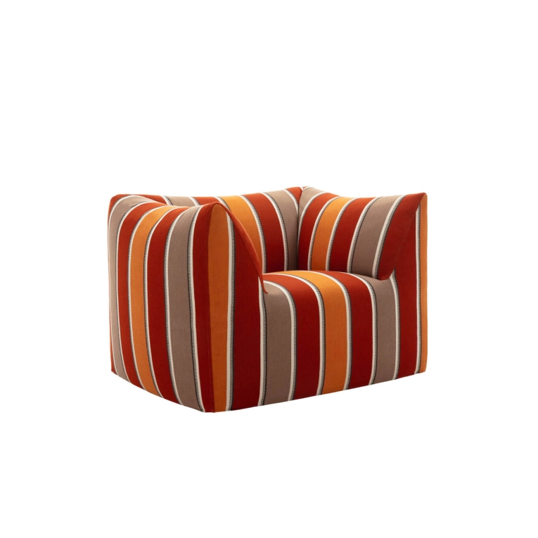 LA BAMBOLA Jacquard Lima raie orange B&B ITALIA