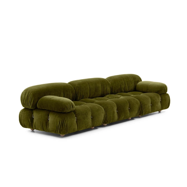 CAMALEONDA Linéaire 3 places Chenille Enia Vert Olive