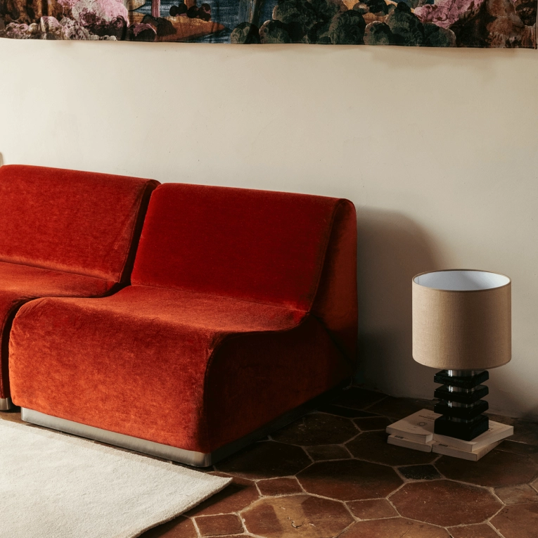 Sofa ROTONDO Vermilion Velvet THE SOCIALITE FAMILY