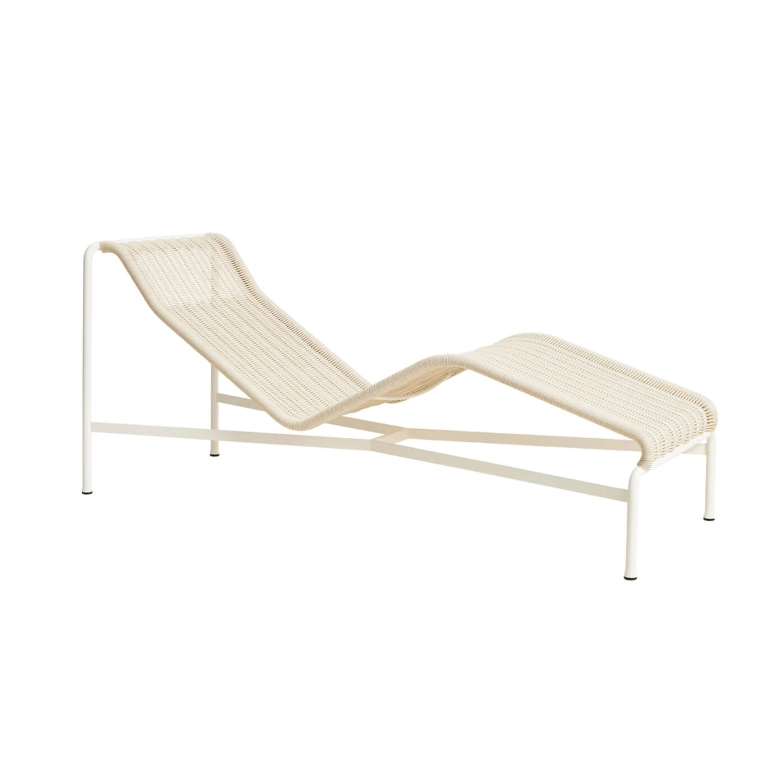 Outdoor Bench and Sunlounger PALISSADE CORD Chaise Longue Cream White HAY