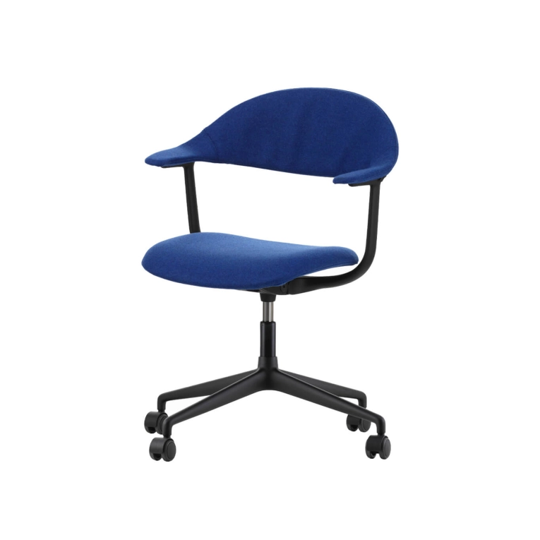 MYNT Epoxy noir / Tissu Cosy Electric Blue 4 branches roulettes VITRA