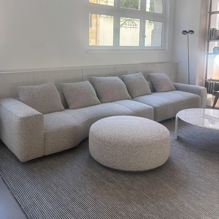 Sofa YVES with ottoman Orion Corda MINOTTI