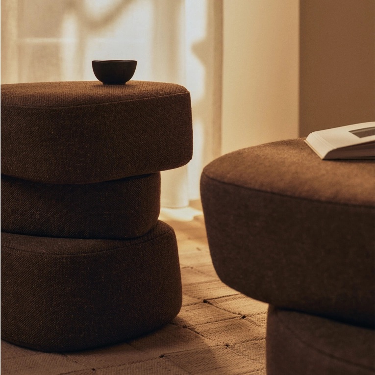 Pouffe PLYO Dark Brown FERM LIVING