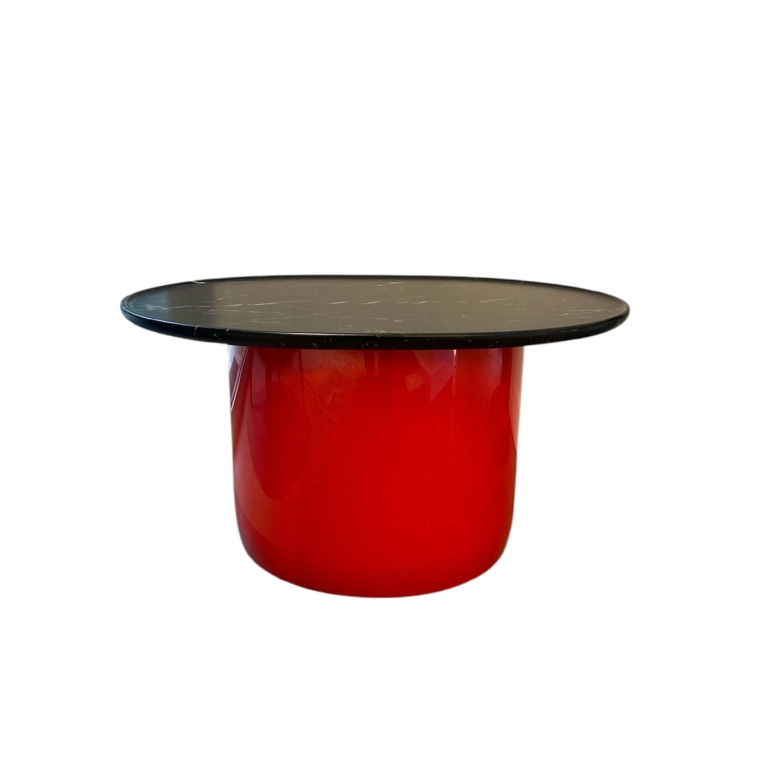 Coffee Table BUTTON Ovale Marbre Marquinia satiné Candy red B&B ITALIA
