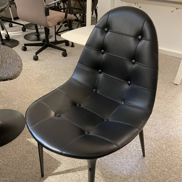 Dining Chair 245 CAPRICE Quilted Leather Black CASSINA