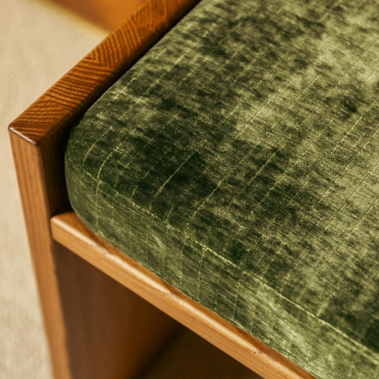 Stool CHIESA Olive Green Velvet THE SOCIALITE FAMILY
