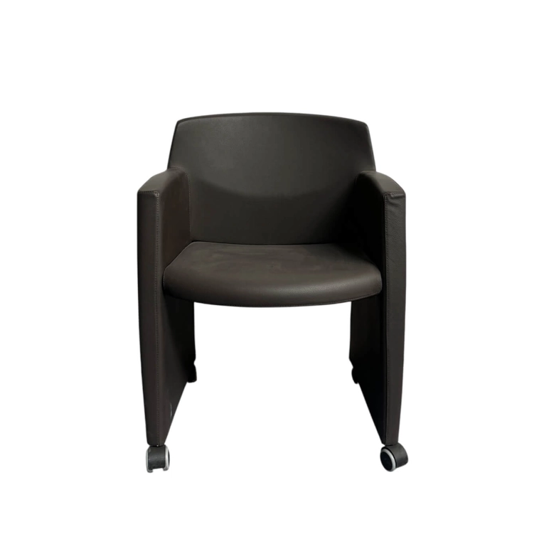 Fauteuil KLIPP Cuir marron KASTEL