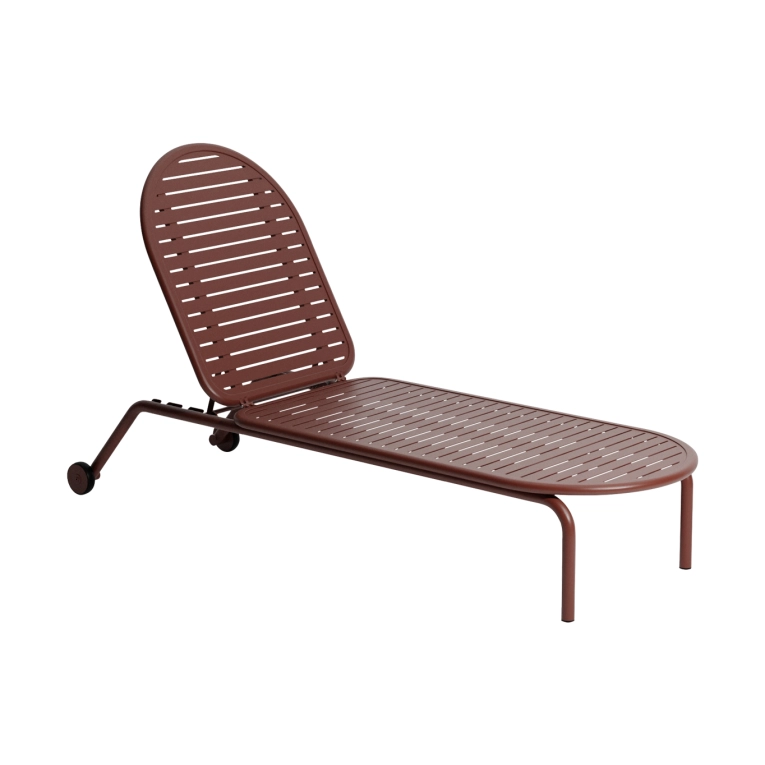 Outdoor Bench and Sunlounger WEEK-END Sunbed Red Brown PETITE FRITURE