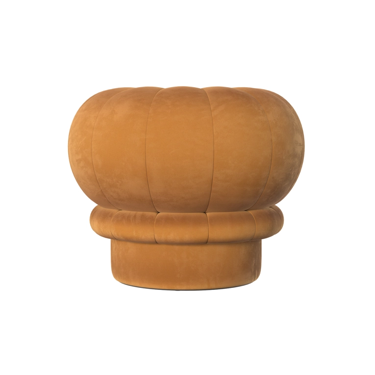 Pouffe CLAUDIE Amber Yellow Velvet HARTO