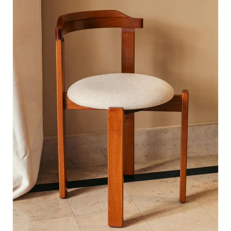 Dining Chair LAURA Beige Woven Fabric THE SOCIALITE FAMILY