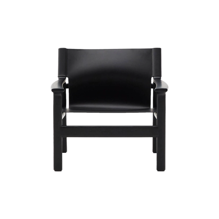 JAN Frêne teinté noir / Cuir noir KAVE HOME