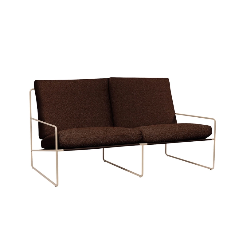 Outdoor Sofa DESERT 2 Seater Brown Beige Armrests FERM LIVING