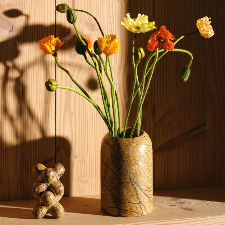 Vase BOULDER WIDE VASE Marbre Brun Forêt TOM DIXON