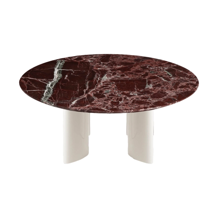 Coffee Table CARLOTTA Red Marble/ Cream White THE SOCIALITE FAMILY