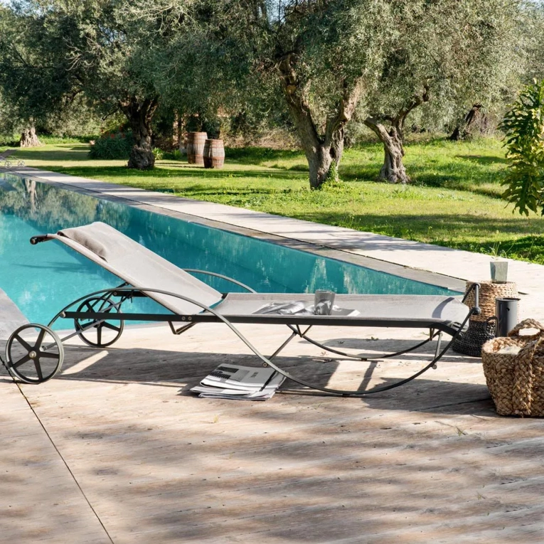 Outdoor Bench and Sunlounger AURORA Graphite UNOPIÙ
