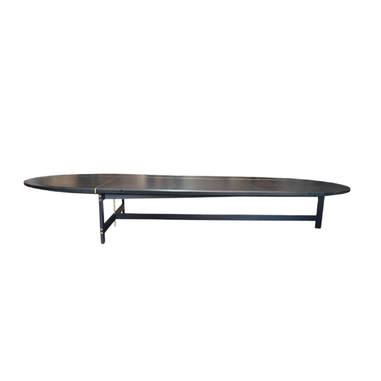 Coffee Table PLACÉ Black leather BAXTER MADE IN ITALY