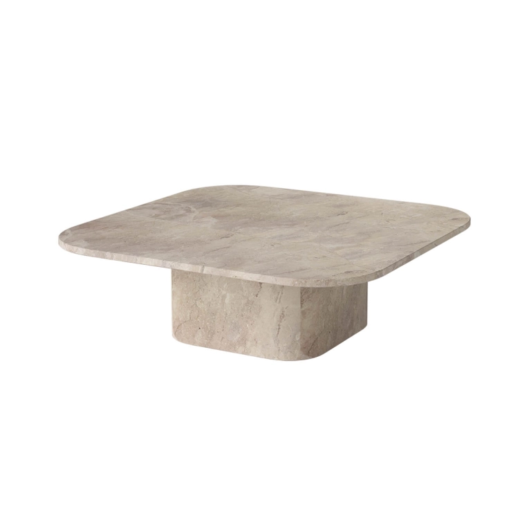 Table basse EIDA 100x100 H 32 Marbre Beige BOLIA