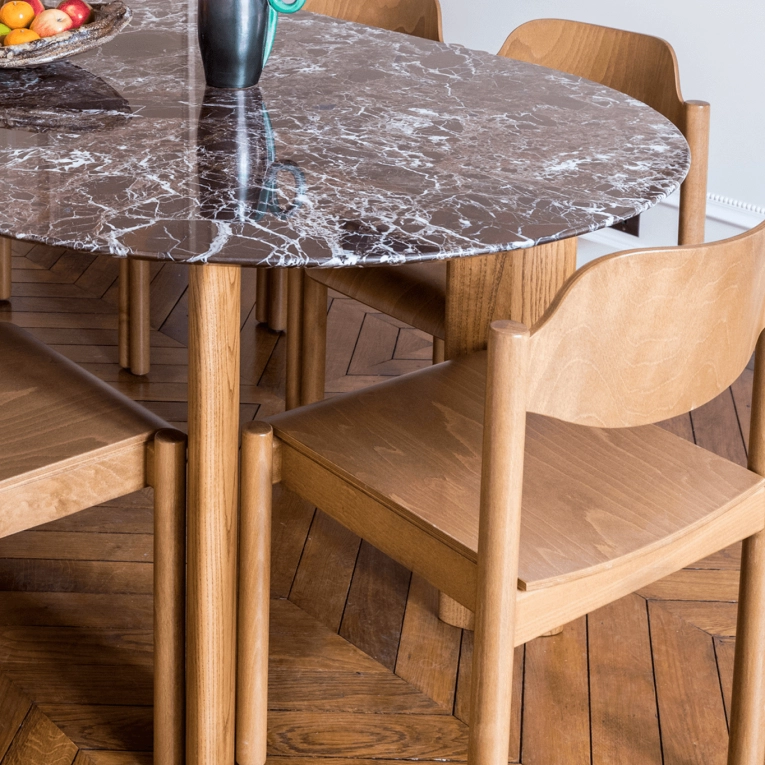 Dining Table CARLOTTA ALTA 4 seats Red Marble THE SOCIALITE FAMILY
