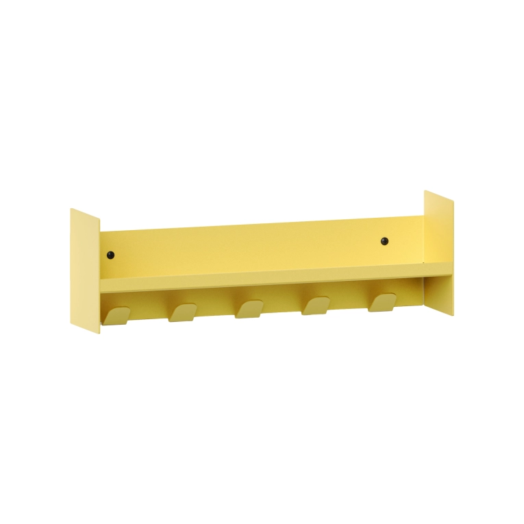 Shelving PLI Naples Yellow edged with coat racks L 45 TIPTOE