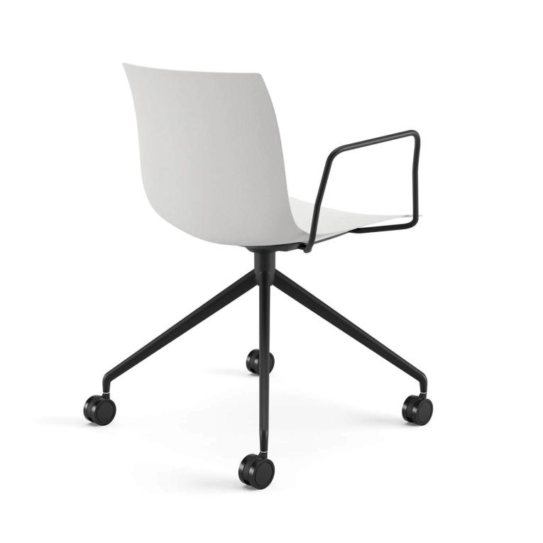 Fauteuil de bureau CATIFA RE 46 4 branches à roulettes Blanc Lune ARPER