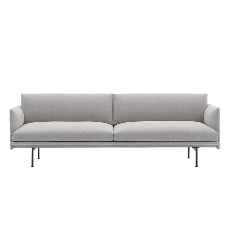 Sofa OUTLINE 3 seater Clay 12/ noir MUUTO