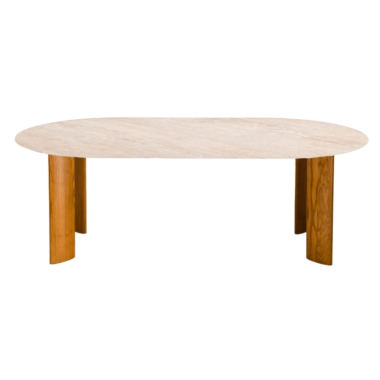 Dining Table CARLOTTA ALTA 8 seats Travertine THE SOCIALITE FAMILY