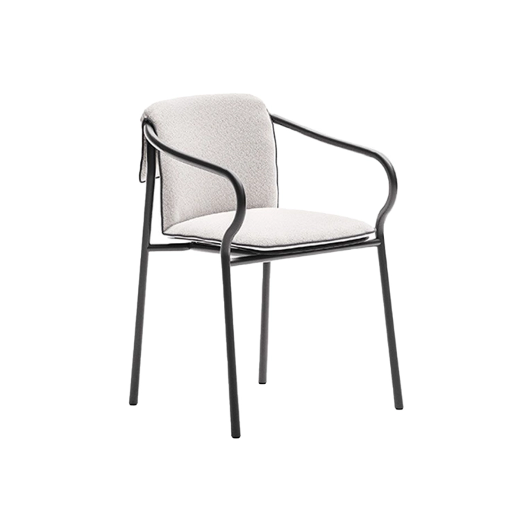 Chaise extérieure SALO avec coussins de dossier et d'assise Graphite/ Nuvola UNOPIÙ