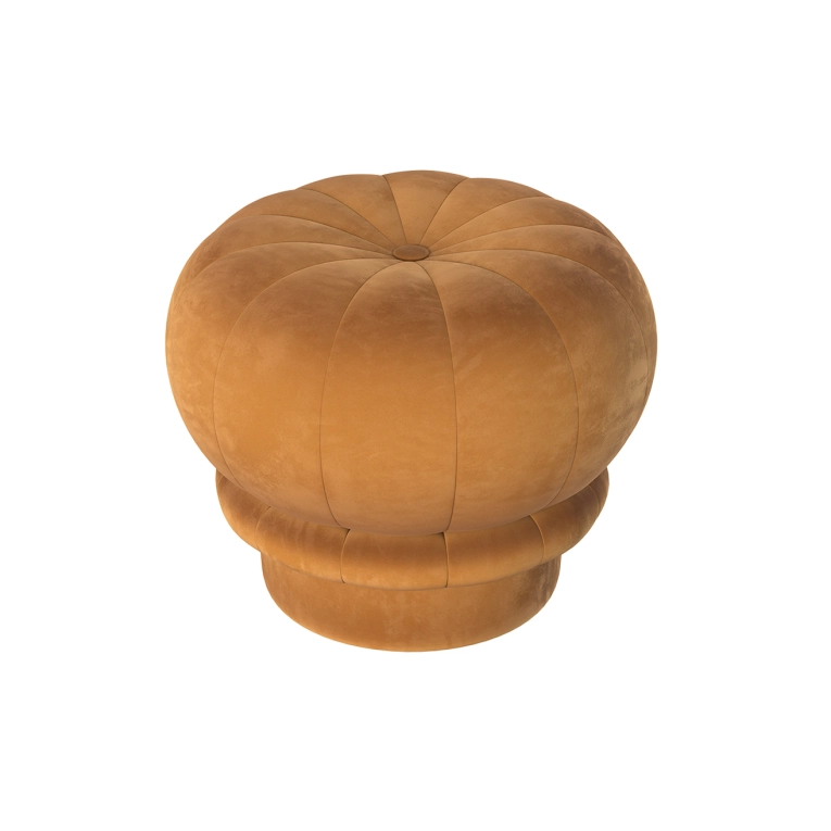 Pouffe CLAUDIE Amber Yellow Velvet HARTO