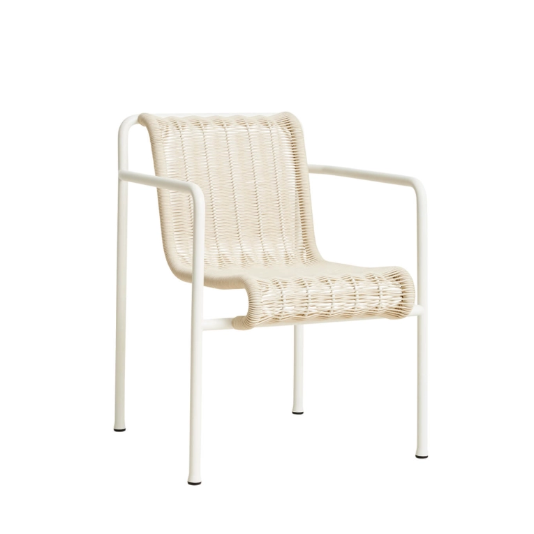 Outdoor Chair and Small Lounge Chair PALISSADE CORD Dining Armchair Cream White HAY