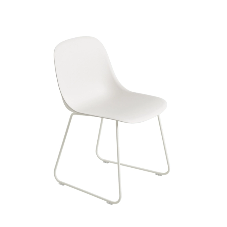 Chaise FIBER CHAIR piètement traineau Blanc MUUTO