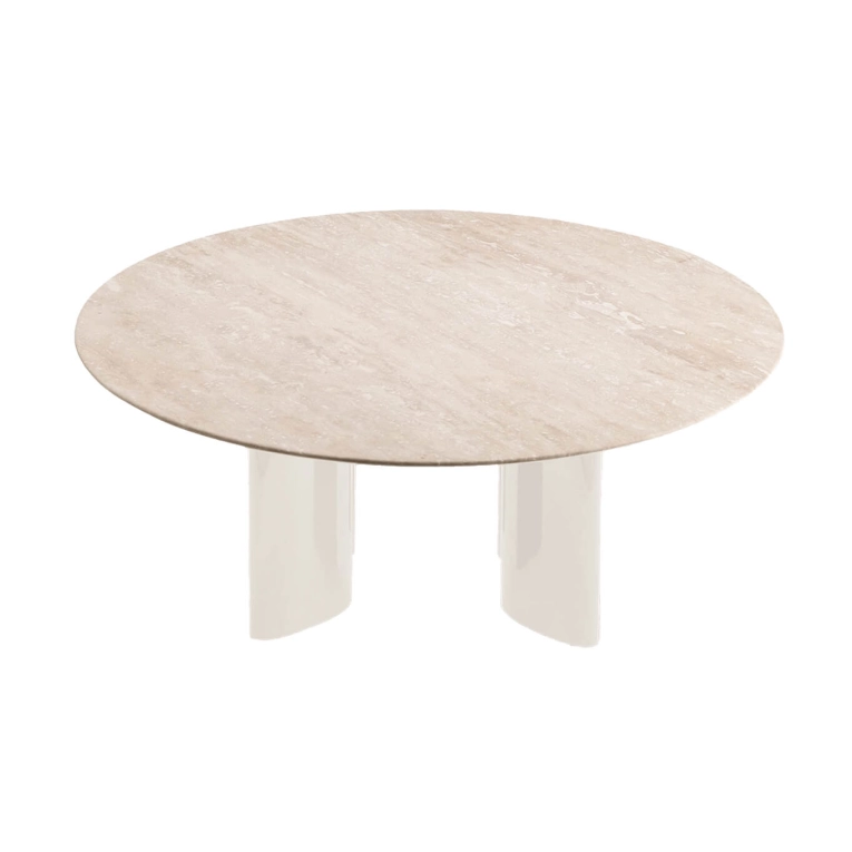 Coffee Table CARLOTTA Travertine / White Cream THE SOCIALITE FAMILY
