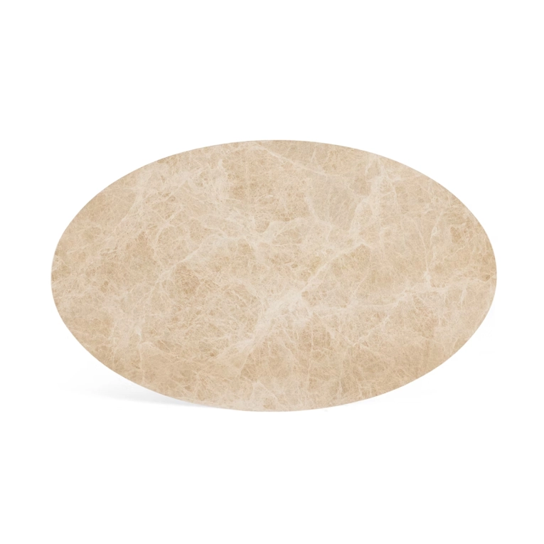 Dining Table SAARINEN Oval Emperador Light High-gloss marble KNOLL
