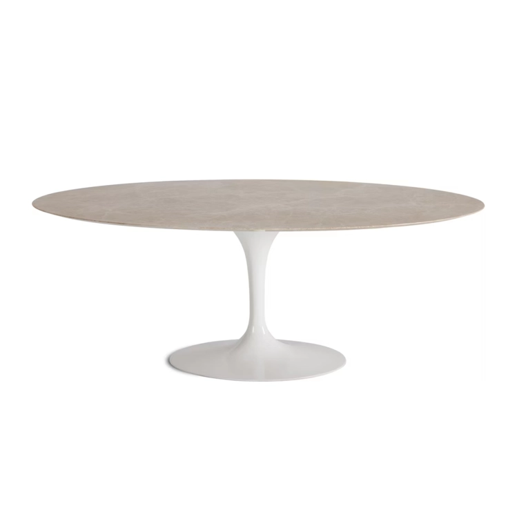 Dining Table SAARINEN Oval Emperador Light satin-finish marble KNOLL