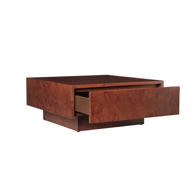 Coffee Table BURL STORAGE Dark Stained FERM LIVING