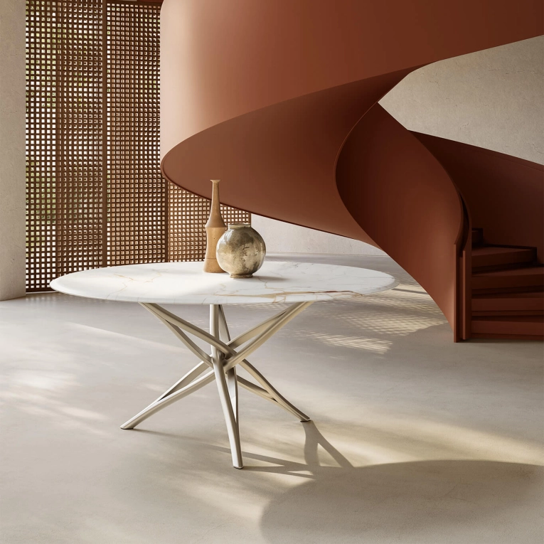 Table SK TABLE Ø 140 Marbre Calacatta MDF ITALIA