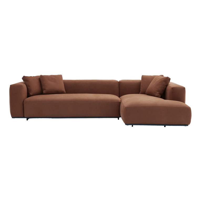 Sofa bed RITZ Leather Brown CAMPEGGI