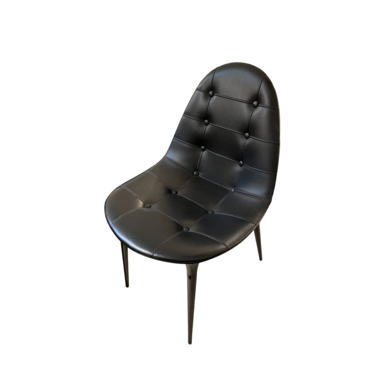 Dining Chair 245 CAPRICE Quilted Leather Black CASSINA