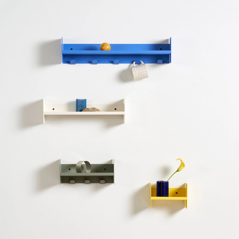Shelving PLI Azur Blue edged with coat racks L 45 TIPTOE