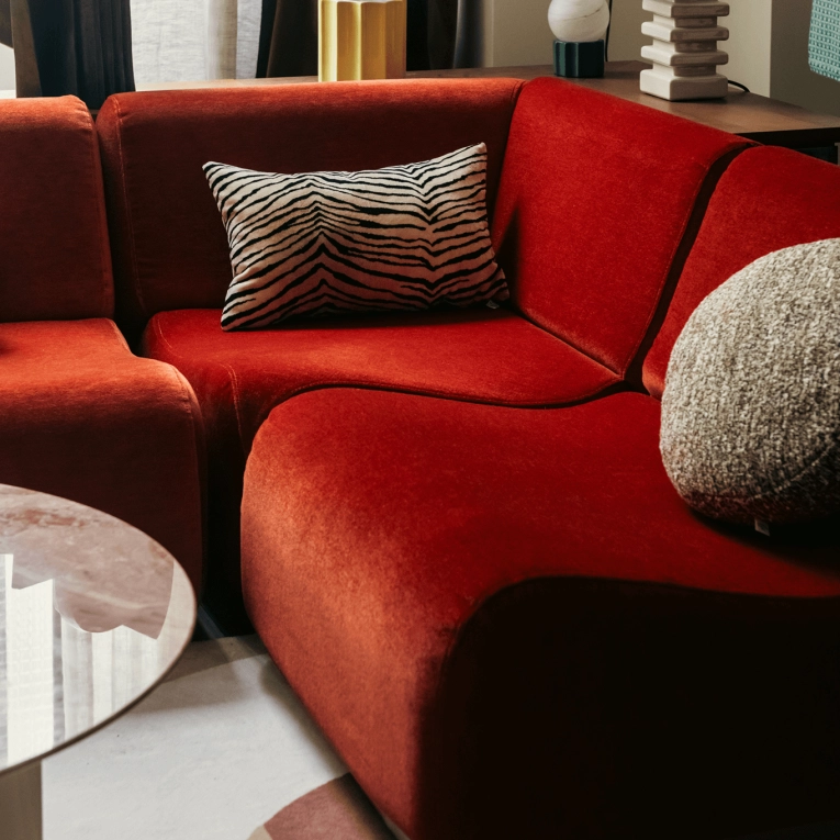 Sofa ROTONDO Corner module Vermilion Velvet THE SOCIALITE FAMILY