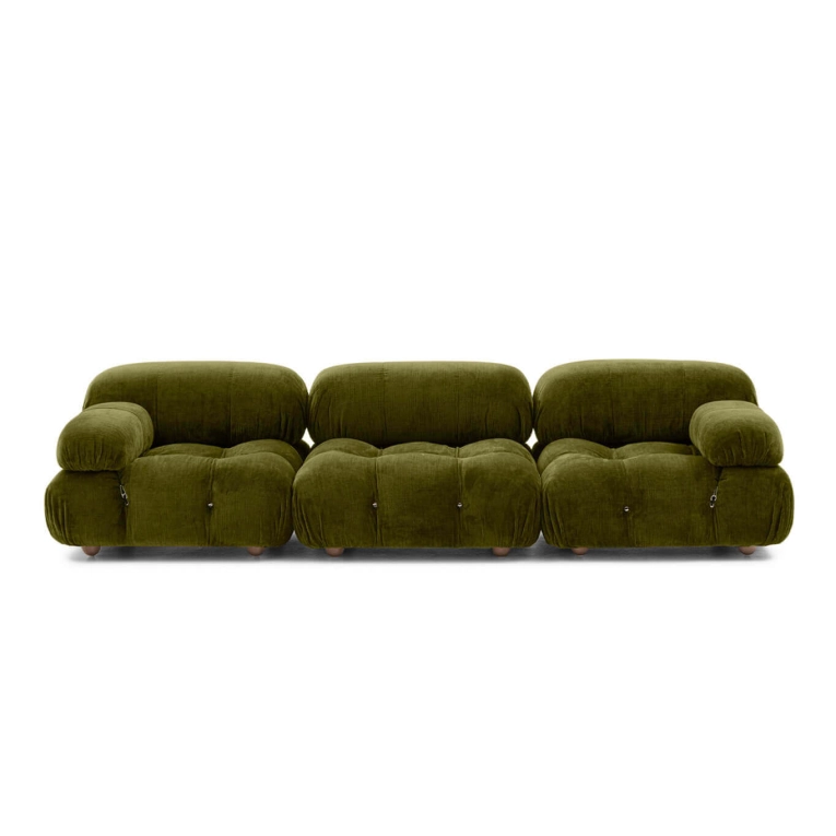 CAMALEONDA Linéaire 3 places Chenille Enia Vert Olive