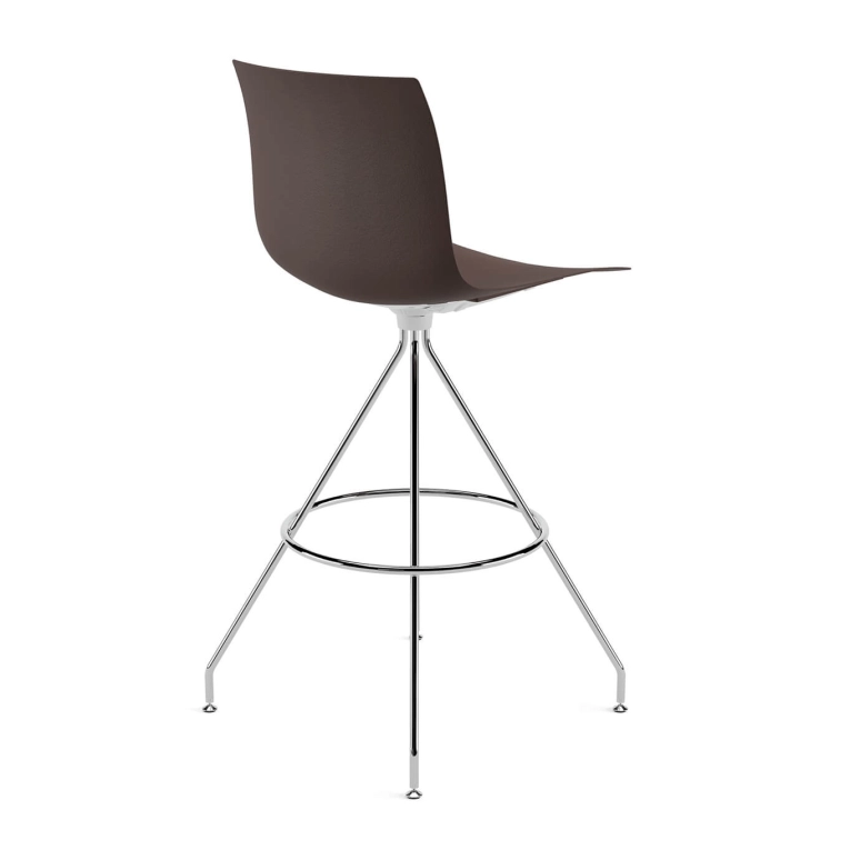 Tabouret haut CATIFA RE 46 pied central H 75 Espresso ARPER