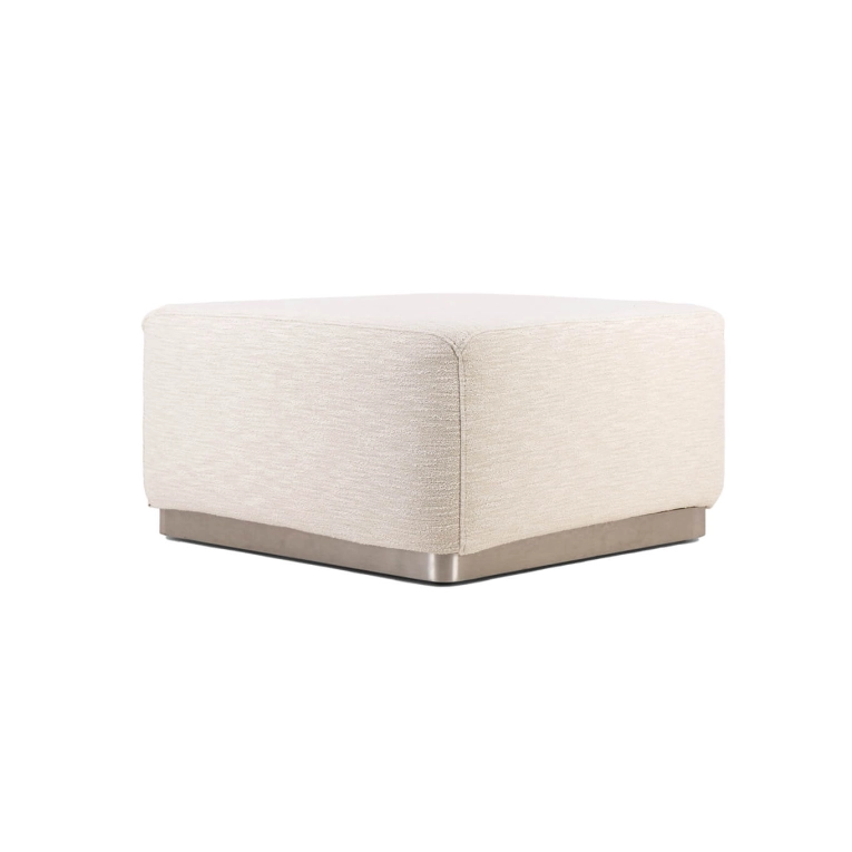 Pouffe ROTONDO cream woven fabric THE SOCIALITE FAMILY