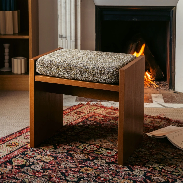 Stool CHIESA  Tweed Brown and Green THE SOCIALITE FAMILY