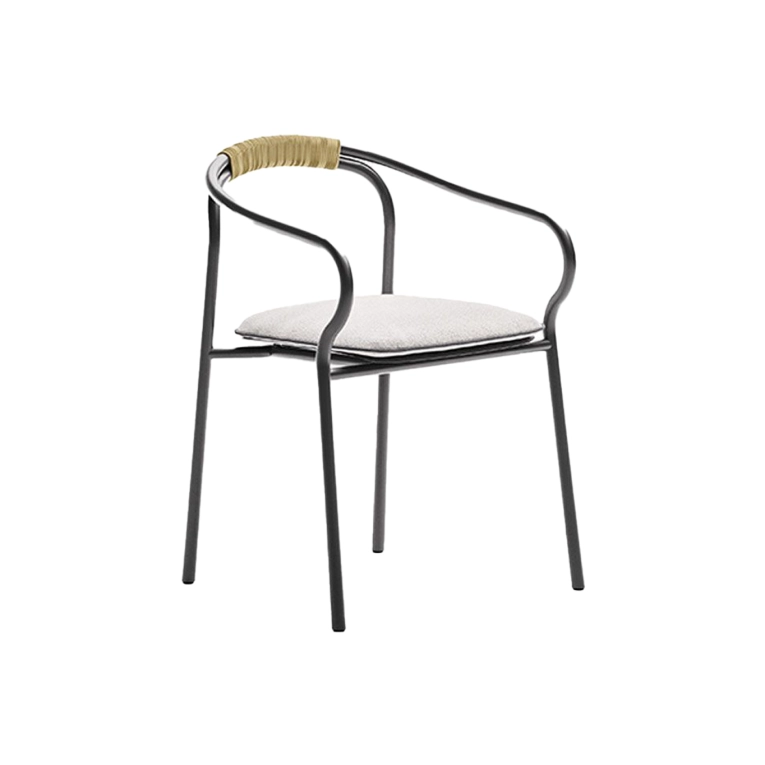 Chaise extérieure SALO avec coussin d'assise Graphite/ Nuvola UNOPIÙ