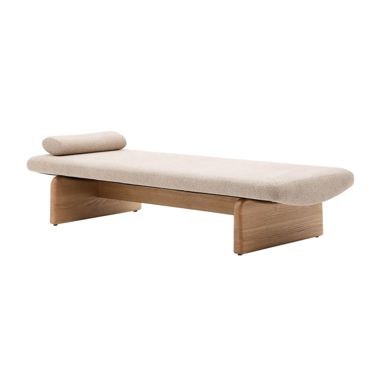 TOPAZ Frêne finition naturelle / Tissu chenille beige KAVE HOME