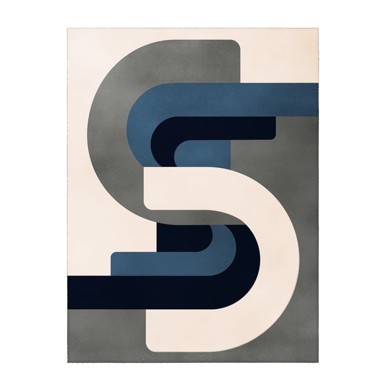 Rug ROMA Blue and beige THE SOCIALITE FAMILY