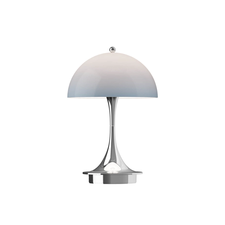 Lampe sans fil PANTHELLA 160 PORTABLE V3 Gris bleu opal/ chrome LOUIS POULSEN